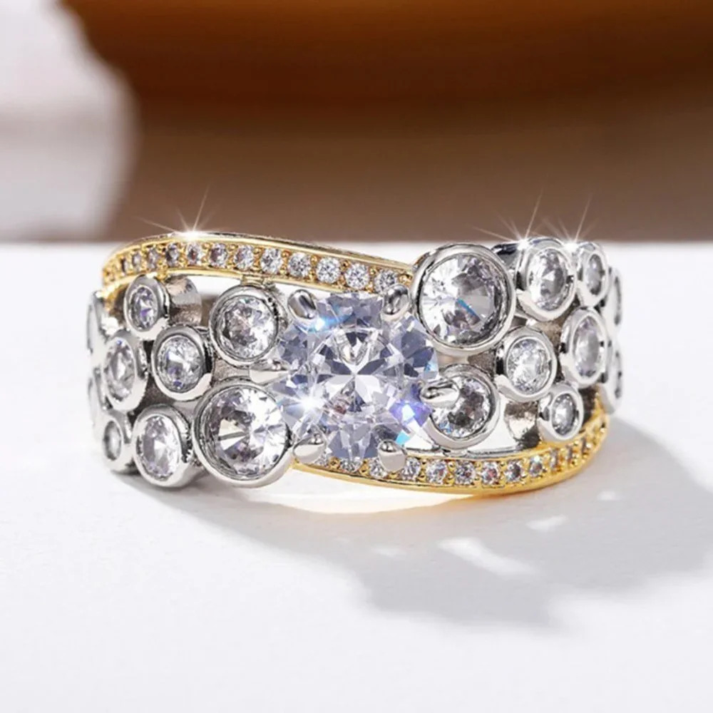 🍁 925 Silver Plated 4A Round Brilliant Cut CZ Wedding Ring, MLNN1058 - Picture 4 of 5